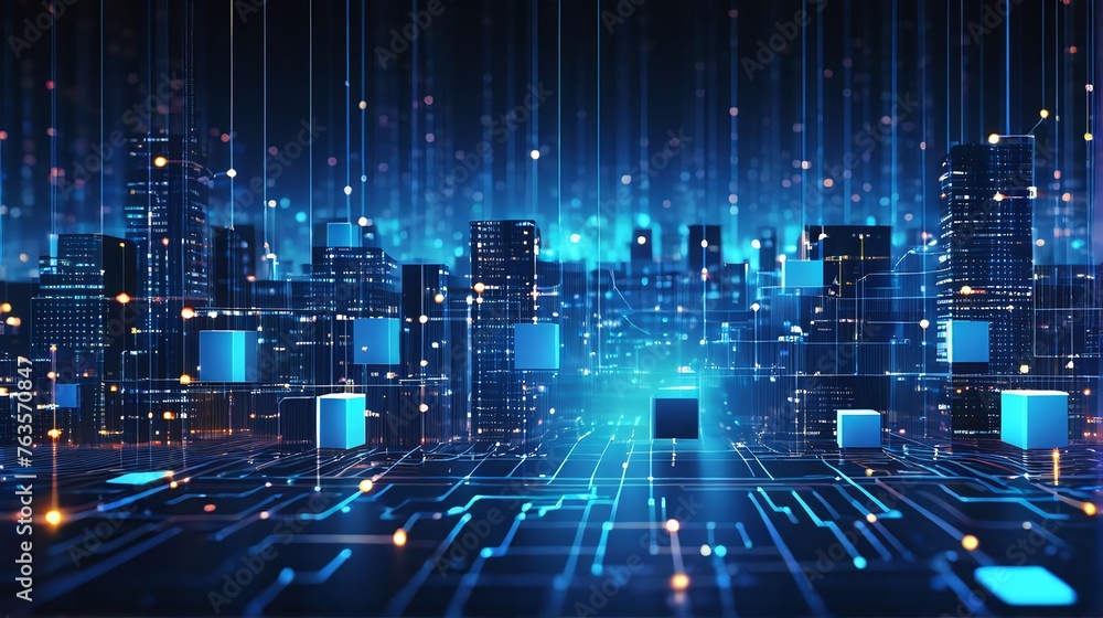 Poster future technology digital data network connection, digital cloud computing cyber security, abstract 