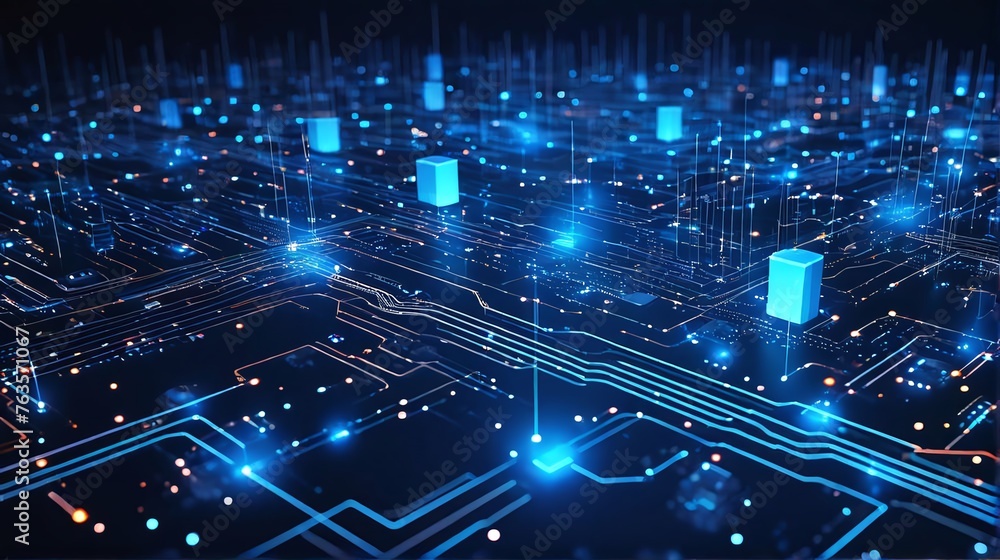 Poster future technology digital data network connection, digital cloud computing cyber security, abstract 