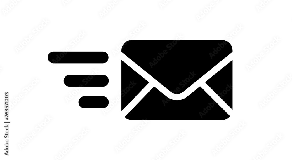Poster Send email message flat icon for apps and websites, vector 10 eps.