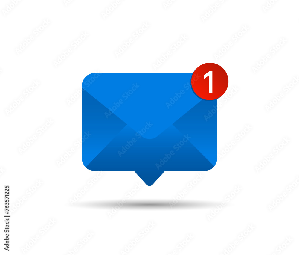 Poster New message icon with notification. Envelope pointer with incoming message. Social media chat communication. New e-mail. Vector 10 eps.