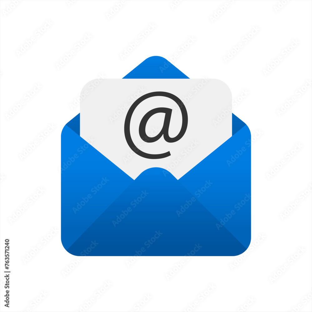Aufkleber concept representing email, envelope, vector 10 eps.