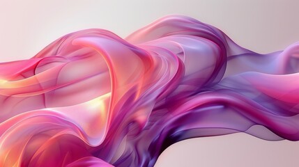  a computer generated image of a wave of pink and purple liquid on a light pink background with a white background.