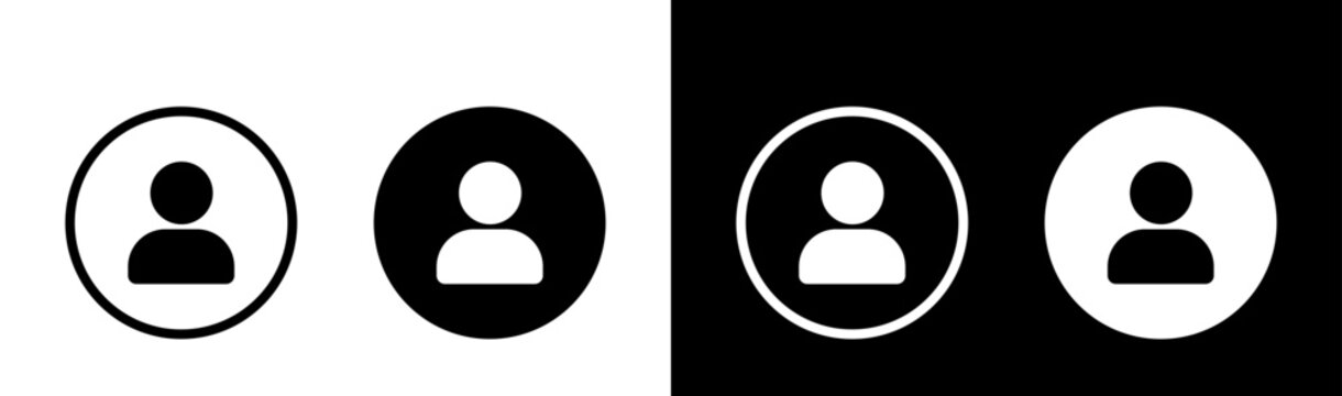 Vector user icon. Two-tone version on black and white background, vector 10 eps.