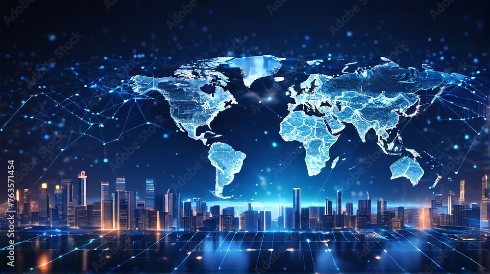 Poster future technology digital data network connection, digital cloud computing cyber security, abstract 