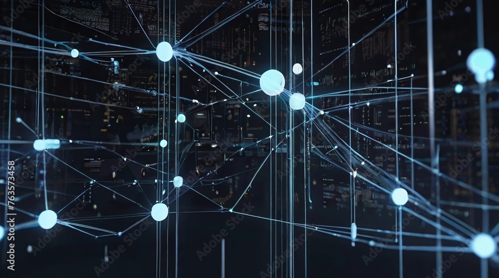Poster futuristic technology digital data network connection, digital cloud computing cyber security, abstr