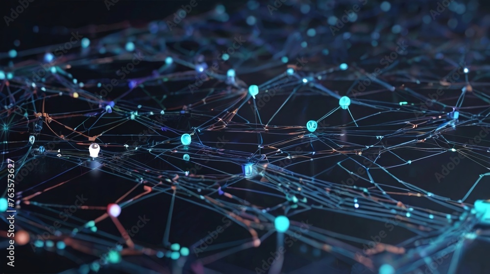 Aufkleber futuristic technology digital data network connection, digital cloud computing cyber security, abstr