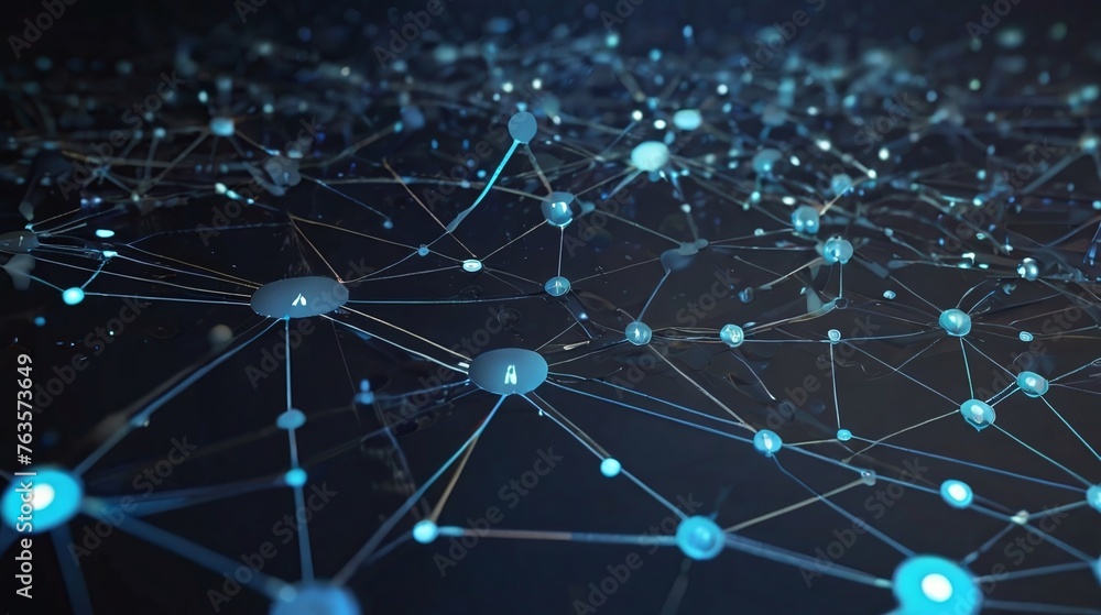 Aufkleber futuristic technology digital data network connection, digital cloud computing cyber security, abstr