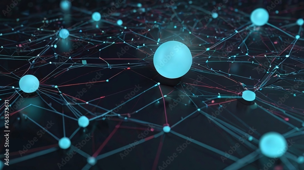 Poster futuristic technology digital data network connection, digital cloud computing cyber security, abstr