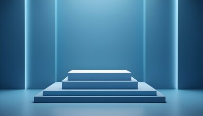 3D podium blue. Background for cosmetics. Background for the product. Background for banner. Background for advertising