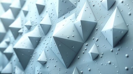 Abstract background with flat and volumetric geometric shapes.