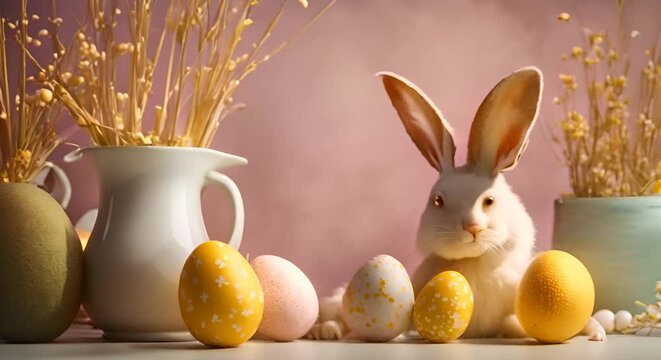 easter bunny and eggs, the corporate spirit of the Easter holidays
