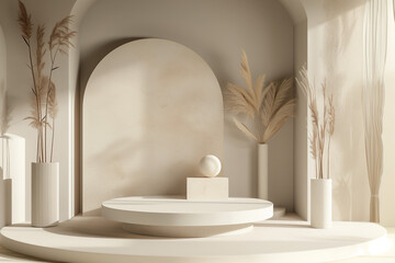 Natural empty platform template mockup