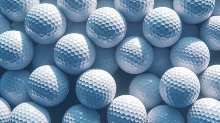 Seamless pattern of golf balls on blue background