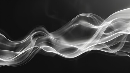 Abstract smoke waves on black background