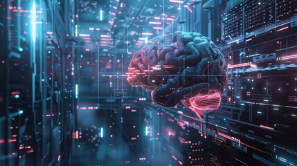 Digital Brain Artificial intelligence AI machine learning Business Technology Internet Network Concept