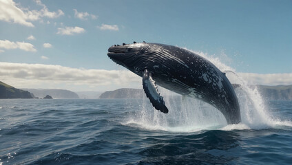 Obraz premium dolphin in the water, dolphin jumping out of water