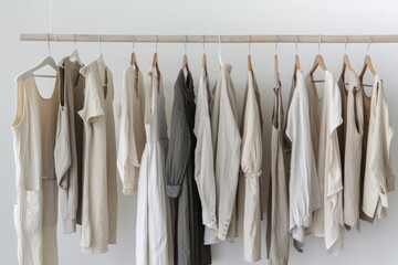 collection of linen clothing, emphasizing the fabric's versatility and appeal in sustainable fashion