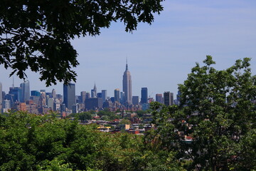 New York City. Wonderful panoramic view of Manhattan Midtown Skyscrapers  - obrazy, fototapety, plakaty