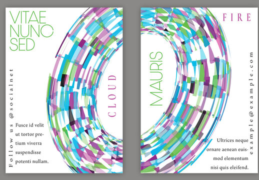 Flyer A4 with Futuristic Colored Abstract Geometric Shape