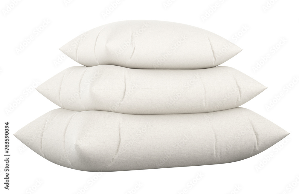 Aufkleber stack of white pillows. 3d rendering isolated on transparent background