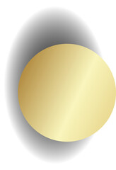 Gold paper circle and shadow