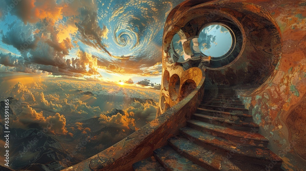 Poster dive into a world of twisted perspectives and surreal visions with a tilted angle view that defies g