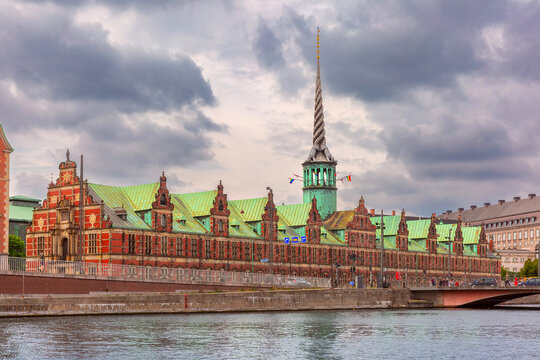 The Old Stock Exchange Boersen and Christiansborg Palace, Copenhagen, Denmark