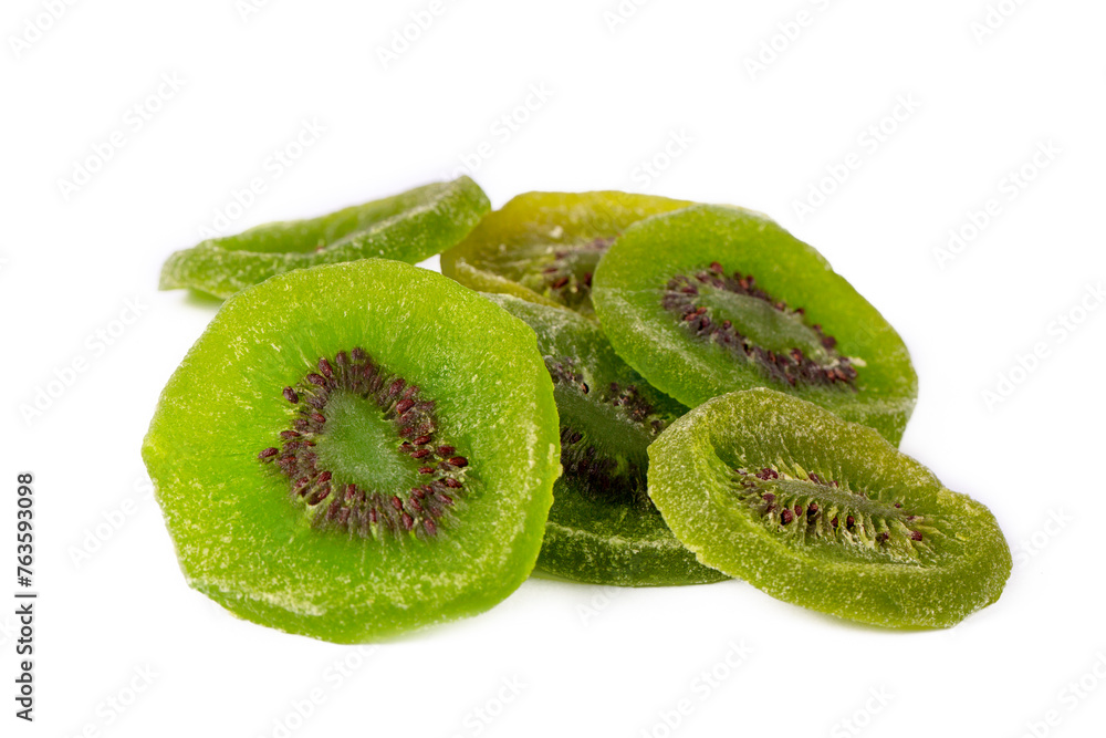 Wall mural Dried kiwi fruit isolated on white background