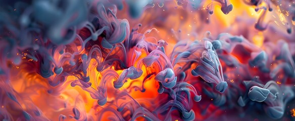 Abstract Fluid Art with Vivid Colors and Swirling Patterns