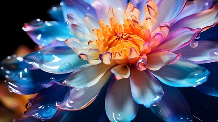 Obraz na płótnie Canvas Vibrant Water Droplets on a Colorful Flower