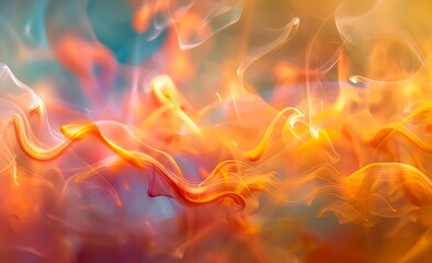 Abstract Fiery Smoke Waves Background
