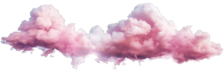 pink cloud on white PNG Transparent white background