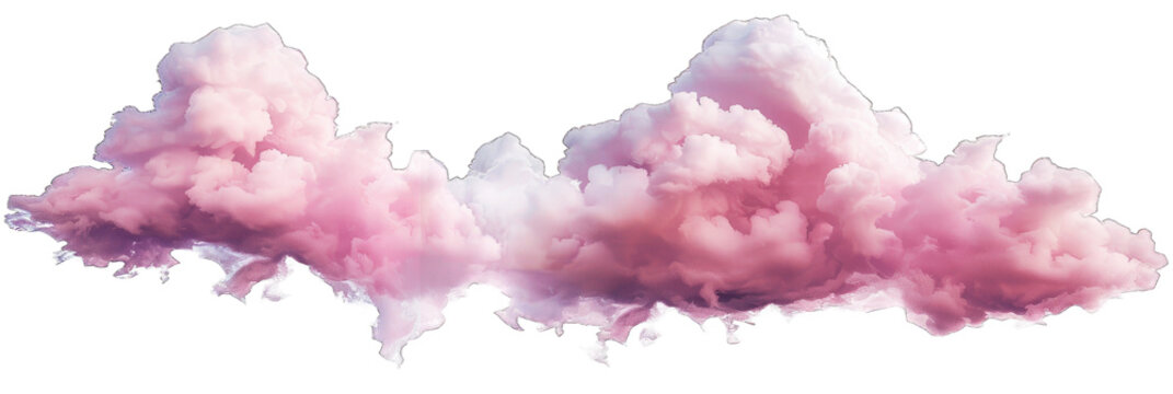 pink cloud on white PNG Transparent white background