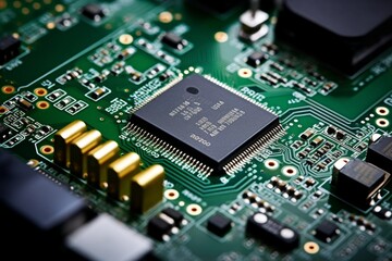 Integrated Circuit Socket Positioned on a Printed Circuit Board with Various Electronic Elements