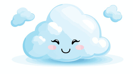 Cute smiley cloud icon. Smile cloud. Isolated flat