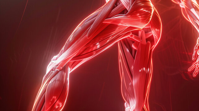 Muscular system illumination, dynamic muscle fibers, strength and movement