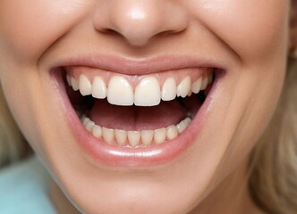 close up of a smile with white tooth