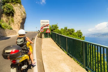 Poster Motorcycle in Capri.Capri Island, Italy, Europe © marabelo