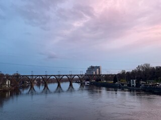 sunset over the river