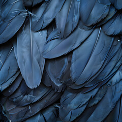 blue feathers background. Generative AI