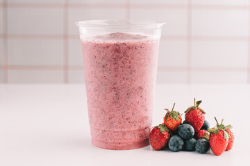 mix berry is a strawberry smoothie with blueberries