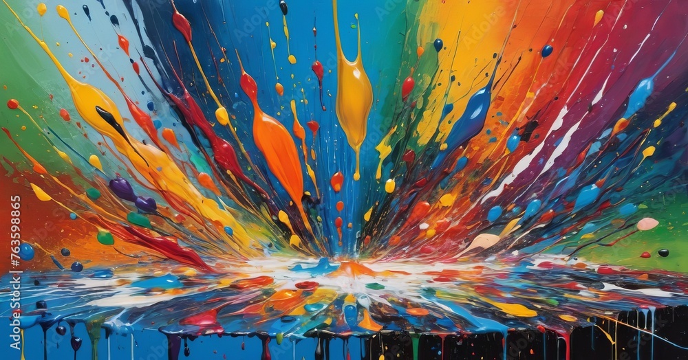Aufkleber a symphony of color plays dynamically across this canvas, with every hue taking part in a vibrant, v