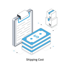 Shipping Cost isometric stock illustration. Eps 10 File stock illustration.