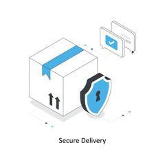 Secure Delivery isometric stock illustration. Eps 10 File stock illustration.