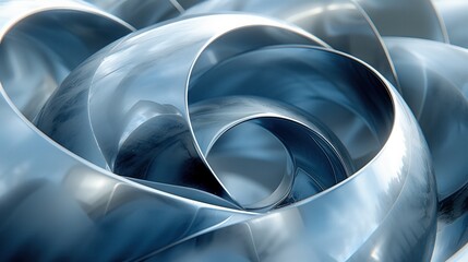 Cerulean Whirls of a Fluid Abstract Concept with a Soft Focus