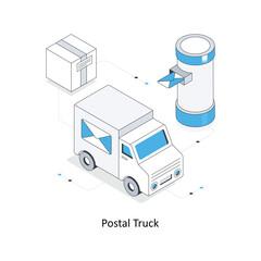 Postal Truck isometric stock illustration. Eps 10 File stock illustration.