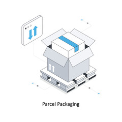 Parcel Packaging isometric stock illustration. Eps 10 File stock illustration.