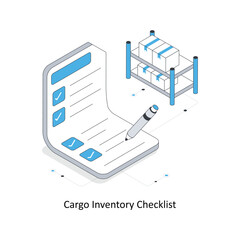 Cargo Inventory Checklist isometric stock illustration. Eps 10 File stock illustration.