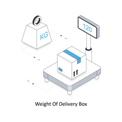 Weight Of Delivery Box isometric stock illustration. Eps 10 File stock illustration.