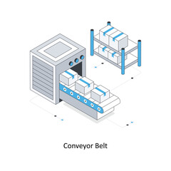 Conveyor Belt isometric stock illustration. Eps 10 File stock illustration.